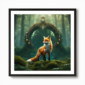 Fox In The Forest 44 Art Print