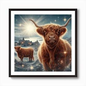 Highland Cows Art Print