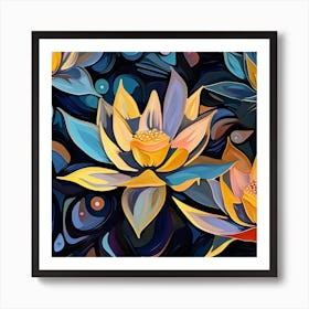 Lotus Flower Painting 3 Art Print