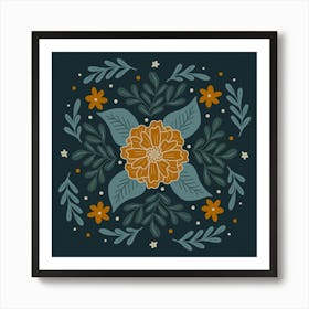 Circular Flowers Art Print