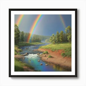 Rainbow Over The River Art Print 0 Art Print