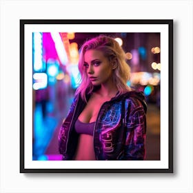 Neon Girl Art Print