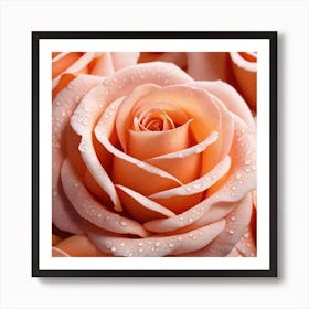 Peach Roses 2 Art Print