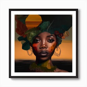 African Woman With Afro Art Print