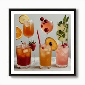 Default Cocktails For Different Seasons Aesthetic 2 Art Print