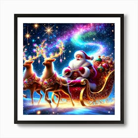 Santa's Magical Sleigh Art Print