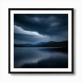 Dark Sky Over Lake Art Print