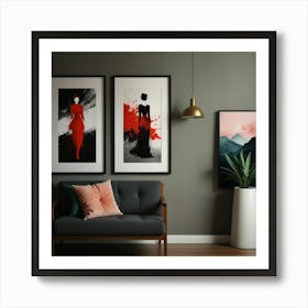 Black And Red Art Print