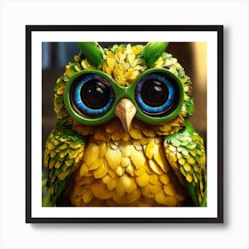 Owl With Glasses Art Print