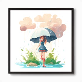 Rain Girl 1 Art Print