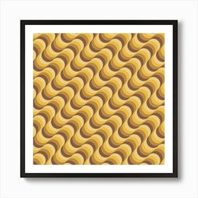 Brown Retro Pattern 08 Art Print