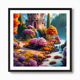 A beautiful and wonderful castle in the middle of stunning nature 2 Art Print