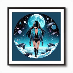 Girl In The Helmet Art Print