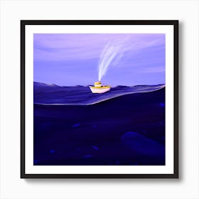 Boat In The Ocean 1 Art Print