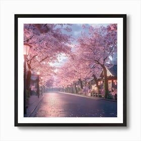 Sakura Blossom Street Art Print