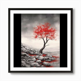 Red Tree Art Print