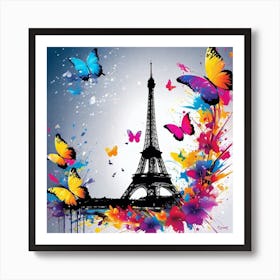 Paris With Butterflies 113 Art Print