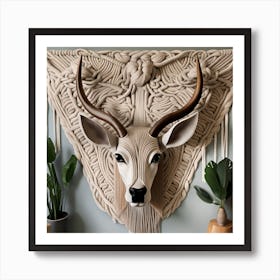 Deer Head Bohemian Wall Art Art Print