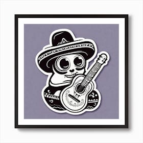 Mexican Guitar And Maracas Sticker 2d Cute Fantasy Dreamy Vector Illustration 2d Flat Centere (63) Art Print