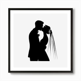 Wedding silhouette 2 Art Print