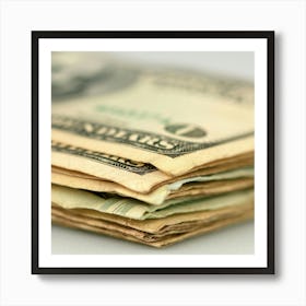 Stack Of Us Dollar Bills Art Print