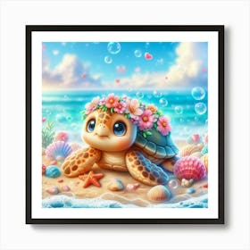 Cute Sea Turtle Art Print