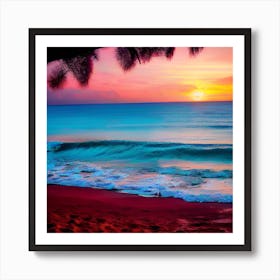 Sunset On The Beach 636 Art Print