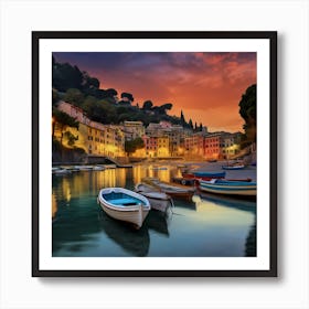 Impressionist Serenity: A Monet-inspired Italian Seaside Art Print