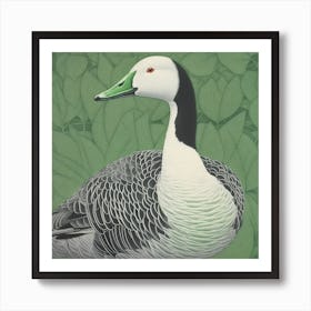 Ohara Koson Inspired Bird Painting Goose 2 Square Art Print