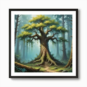 Fantasy Tree In The Forest Art Print Art Print