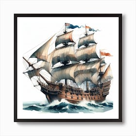 Ship of Flying Dutchman 1 Art Print