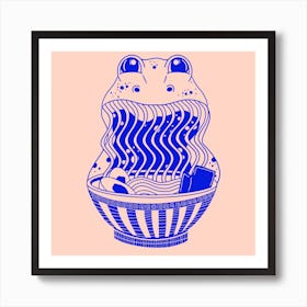 Ramen Frog Square Art Print