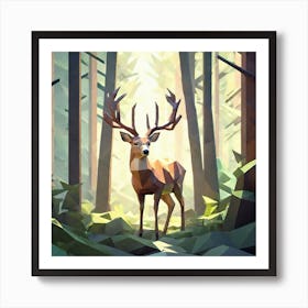 Deer In The Forest 74 Art Print