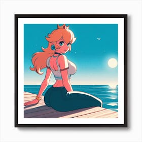 Peachy Butt by the beach Art Print