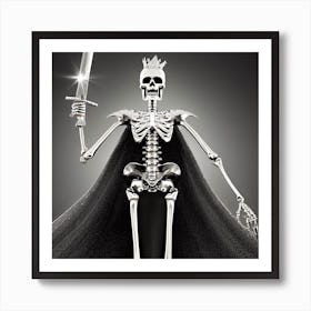 Skeleton Holding Sword Art Print