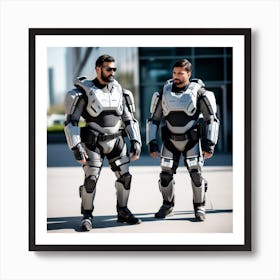 Two Men In Futuristic Suits 6 Art Print