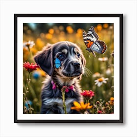 Butterfly Puppy Art Print