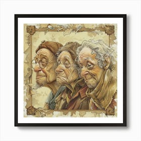 Three Old Ladies Art Print
