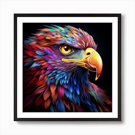 Colourful Rainbow Eagle 2 Art Print