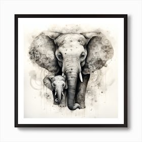 Elephant Series Artjuice By Csaba Fikker 005 Art Print