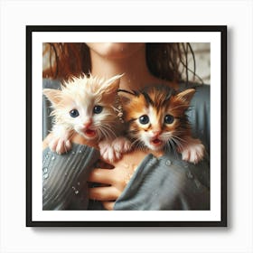 Wet Kittens Art Print