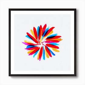 Flower Twirl Blue Green Red Yellow 1 Art Print