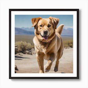 Golden Retriever Running Art Print