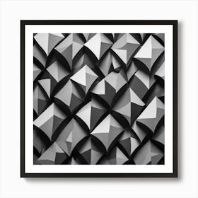 Abstract Black And White Geometric Background Art Print