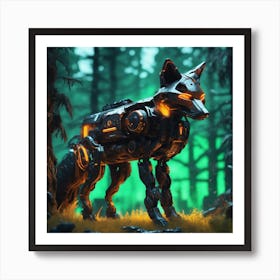 Robot Wolf 2 Art Print
