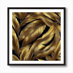 Gold Feathers 4 Art Print