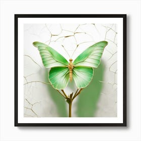 Green Butterfly Art Print