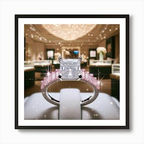 Pink Diamond Engagement Ring 2 Art Print