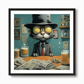 Cat In Hat Art Print