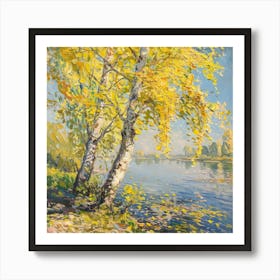 Birch Trees By The River 3 Art Print